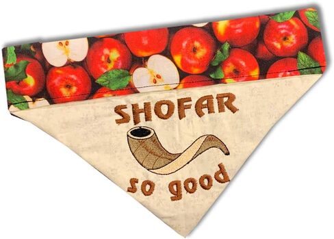 Shofar So Good Dog Bandana/Over the Collar Rosh Hashanah Dog Bandana/Embroidered Dog Bandana (All Sizes) in Saudi Arabia