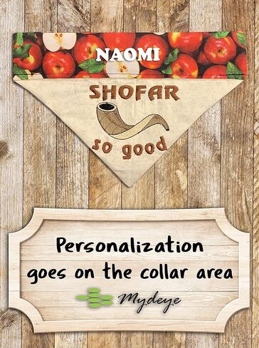 Shofar So Good Dog Bandana/Over the Collar Rosh Hashanah Dog Bandana/Embroidered Dog Bandana (All Sizes) in Saudi Arabia