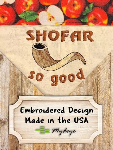Shofar So Good Dog Bandana/Over the Collar Rosh Hashanah Dog Bandana/Embroidered Dog Bandana (All Sizes) in Saudi Arabia