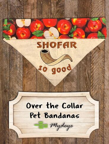 Shofar So Good Dog Bandana/Over the Collar Rosh Hashanah Dog Bandana/Embroidered Dog Bandana (All Sizes) in Saudi Arabia