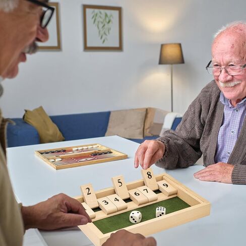 Alzheimers Products for Elderly, 9 Numbers Memory Games for Dementia Patients Seniors, Wooden Shut The Box Dementia Products for Elderly, Fidget Sensory Busy Board Gadgets Gifts Activities in Saudi Arabia