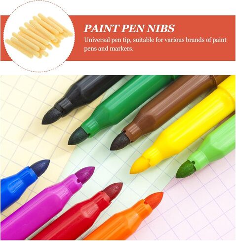 25pcs Paint Pain Pen Nibs Pensips Pens Pens for Painting و Smooth Marker Nibs للاستخدام طويل الأمد متوافق مع علامات دائمة in Kuwait