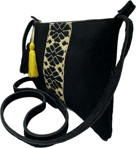 Crossbody "Vicenta", made by Jühue Artesanal, Made in Mexico, Grey bag, handembroidery, unique piece, Embroidered bag, Mexican embroidery, Handmade, Suede Crossbody, Crossbody embroidery in Saudi Arabia