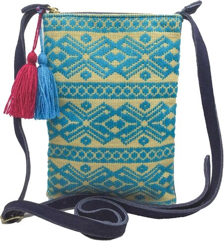 Crossbody "Angelica" ، الذي صنعه Jühue Artesanal ، مصنوع في المكسيك ، حقيبة زرقاء ، حدوث حدود ، قطعة فريدة من نوعها ، حقيبة مطرزة ، تطريز مكسيكي ، مصنوعة يدويًا ، كروسوديه من جلد الغزال ، تطريز كروسودي in Saudi Arabia