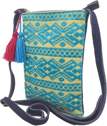 Crossbody "Angelica" ، الذي صنعه Jühue Artesanal ، مصنوع في المكسيك ، حقيبة زرقاء ، حدوث حدود ، قطعة فريدة من نوعها ، حقيبة مطرزة ، تطريز مكسيكي ، مصنوعة يدويًا ، كروسوديه من جلد الغزال ، تطريز كروسودي in Saudi Arabia