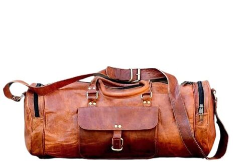 100% Leather Luggage Handmade Duffel Bag for Large Travel and Gym (24x9x8 inches) in Kuwait