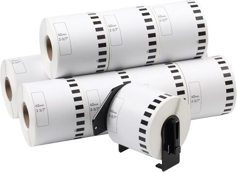 2-3/7"x 100' Continuous Labels Replacement for Brother DK-2205 Paper Label Maker Tape Use with QL-1060N QL-1050 QL-720 QL-710 QL-570 (12 Rolls,1 Reusable Frame) in Saudi Arabia