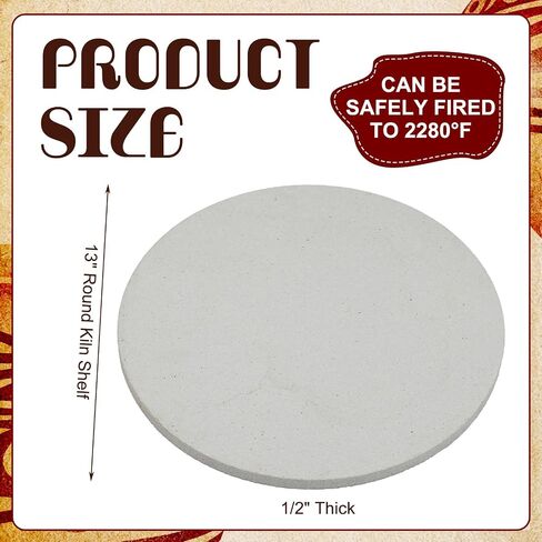 Weysat 13" x 1/2" Thick Round Kiln Shelf - Fires up to 2282°F for Ceramics Pottery & Glass Fusing in Saudi Arabia