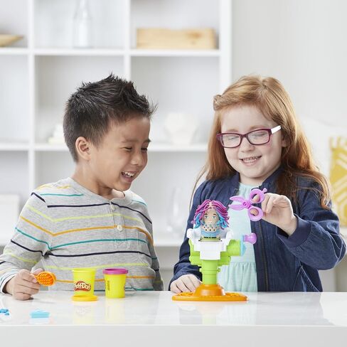 Play-Doh Buzz 'n Cut Fuzzy Pumper Barber Shop Set, Electric Buzzer, 5 Colors of 2-Ounce Cans, Preschool Toys, Christmas Gifts Girls & Boys, Ages 3+ (Amazon Exclusive) in Kuwait