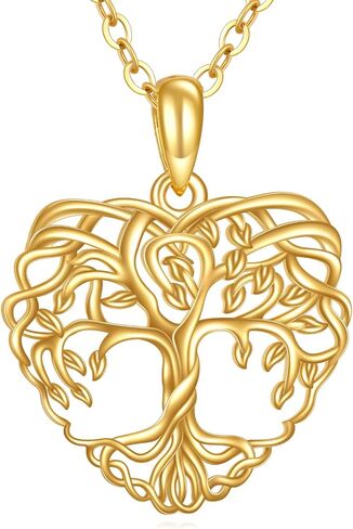 14k Tree of Life Necklace for Women 14k Yellow Gold Family Tree of Life Pendant in Saudi Arabia
