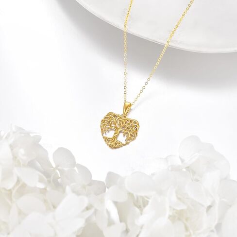 14k Tree of Life Necklace for Women 14k Yellow Gold Family Tree of Life Pendant in Saudi Arabia