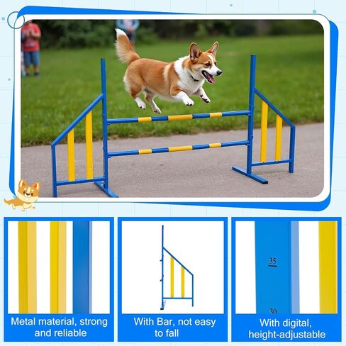 Agility Wing Jumps with Bar Dog Training Hedge Adjustable Pet Hurdles Jump Bars for Indoor Outdoor Dog Pet Agility Course Game in Saudi Arabia