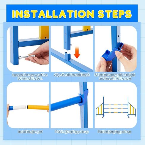Agility Wing Jumps with Bar Dog Training Hedge Adjustable Pet Hurdles Jump Bars for Indoor Outdoor Dog Pet Agility Course Game in Saudi Arabia