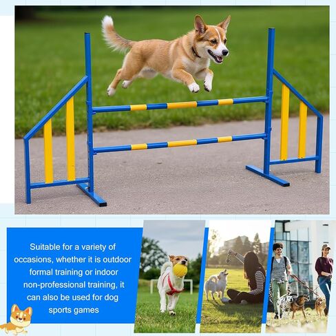 Agility Wing Jumps with Bar Dog Training Hedge Adjustable Pet Hurdles Jump Bars for Indoor Outdoor Dog Pet Agility Course Game in Saudi Arabia
