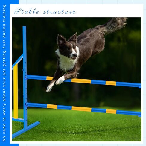 Agility Wing Jumps with Bar Dog Training Hedge Adjustable Pet Hurdles Jump Bars for Indoor Outdoor Dog Pet Agility Course Game in Saudi Arabia