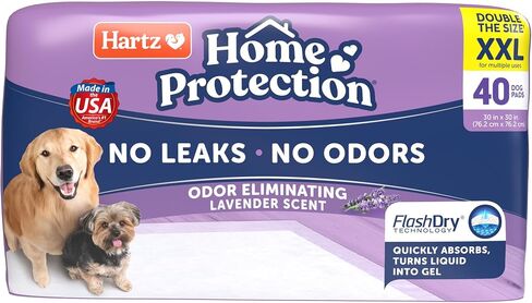 Hartz Home Protection Super Absorbent Odor Eliminating Lavender Scented No Leak Dog Pads, XXL 40 count in Saudi Arabia