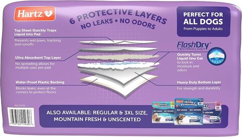 Hartz Home Protection Super Absorbent Odor Eliminating Lavender Scented No Leak Dog Pads, XXL 40 count in Saudi Arabia