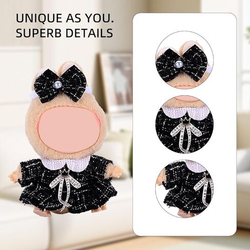 17cm Doll Clothes Set, Premium Jeans & Knitted Sweater Outfit for 17cm 15cm Dolls, Cute Dress Up Fashion, No Doll Included (D, 17cm/15cm) in Kuwait