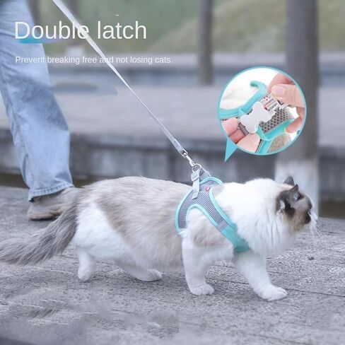 Cat Leash Anti Slip Dog Leash for Summer outings cat Leash Vest Style Chest Harness cat Supplies in Saudi Arabia