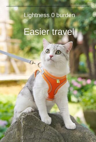 Cat Leash Anti Slip Dog Leash for Summer outings cat Leash Vest Style Chest Harness cat Supplies in Saudi Arabia