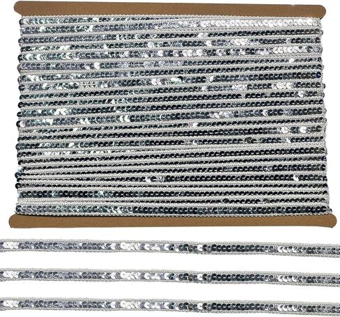 12mm Wide Royal Blue Sequin Trim Ribbon - 12 Yard Bling Craft Fabric for DIY Sewing, Costume Design, Party Decor in Saudi Arabia
