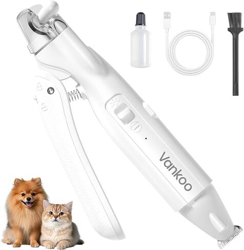 2 in 1 Dog Nail Trimmers & Clippers with LED Lights, Splash Guard - Pet Hair Trimmer for Around Paws, Ear, Eye,Face, Rump Rechargeable & IPX7 Waterproof Grooming Supplies for Cats, Dogs in Saudi Arabia