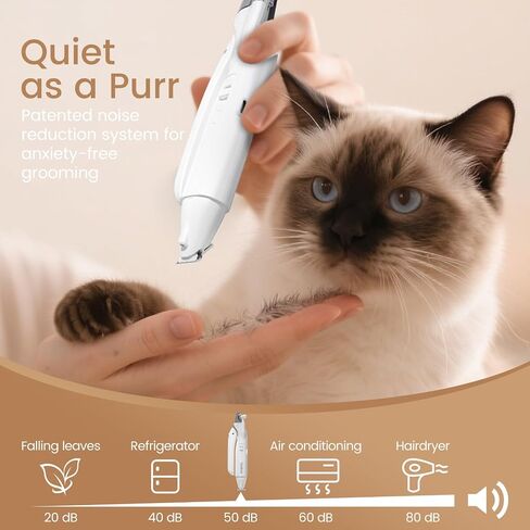 2 in 1 Dog Nail Trimmers & Clippers with LED Lights, Splash Guard - Pet Hair Trimmer for Around Paws, Ear, Eye,Face, Rump Rechargeable & IPX7 Waterproof Grooming Supplies for Cats, Dogs in Saudi Arabia
