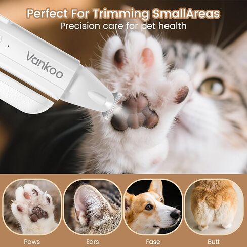 2 in 1 Dog Nail Trimmers & Clippers with LED Lights, Splash Guard - Pet Hair Trimmer for Around Paws, Ear, Eye,Face, Rump Rechargeable & IPX7 Waterproof Grooming Supplies for Cats, Dogs in Saudi Arabia