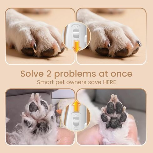 2 in 1 Dog Nail Trimmers & Clippers with LED Lights, Splash Guard - Pet Hair Trimmer for Around Paws, Ear, Eye,Face, Rump Rechargeable & IPX7 Waterproof Grooming Supplies for Cats, Dogs in Saudi Arabia