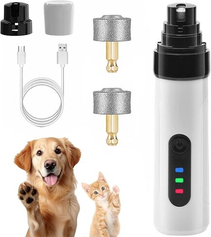 Silent Groom Pro Glark Grinder Cordless ، Silent Groom Pro للكلاب والقطط ، شحن الكلب Quick USB مع رؤوس طحن بديلة (1+2*رأس بديل) in Kuwait