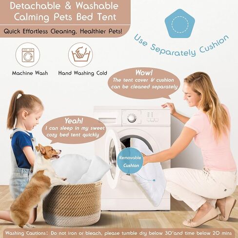 16 "Dog & Cat Teepee Tent +20" Pet Cooling Hap +10ft Star String Light [2-modes] ، وسادة من القطن الراحة الناعمة المضادة للانزلاق (المستخدمة/غسلها بشكل منفصل) in Kuwait