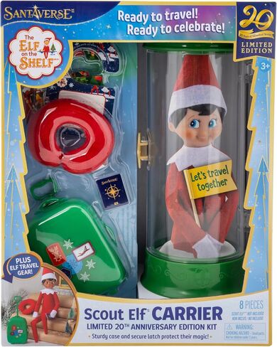 The Elf on the Shelf Scout Carrier Carrier Limited 20th Anniversary Edition Kit - شركة See -Thru Scout Carrier وملحقات Scout Elf غير مدرجة in Saudi Arabia