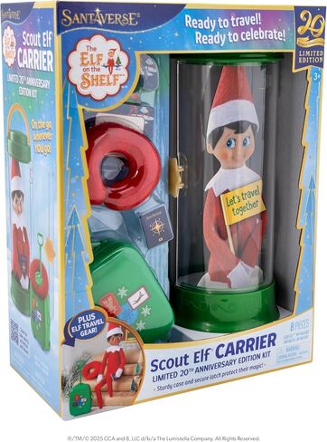 The Elf on the Shelf Scout Carrier Carrier Limited 20th Anniversary Edition Kit - شركة See -Thru Scout Carrier وملحقات Scout Elf غير مدرجة in Saudi Arabia
