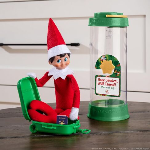 The Elf on the Shelf Scout Carrier Carrier Limited 20th Anniversary Edition Kit - شركة See -Thru Scout Carrier وملحقات Scout Elf غير مدرجة in Saudi Arabia