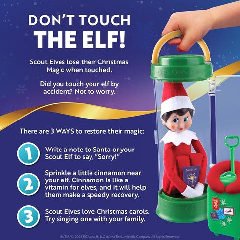 The Elf on the Shelf Scout Carrier Carrier Limited 20th Anniversary Edition Kit - شركة See -Thru Scout Carrier وملحقات Scout Elf غير مدرجة in Saudi Arabia
