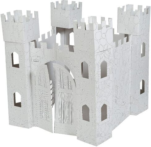 Fun Express Cardboard Castle Playhouse - Folds for Easy Storage - Color Your Own Toy for Kids Creativity and Play in Saudi Arabia