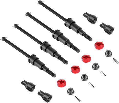 GLOBACT #45 Steel CVD Driveshaft Front Rear Drive Shafts Set for Arrma 1/18 Granite Grom 1/14 Typhon Grom Mega 380 1/18 RC Monster Truck Buggy Upgrade Replace ARA311198 (Black) in Saudi Arabia