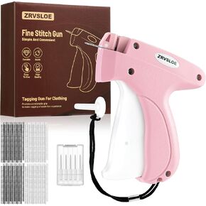 Stitch Gun for Clothes – Stitchy Tag Attacher Kit with 6 Needles & 4000 Fasteners (2000 Black + 2000 White), Clothing Price Tag Gun for Retail, Boutique & DIY (Pink/White) in Saudi Arabia
