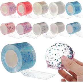 Omistar 10 PCS Nano Tapes ، Multicolor Nano Tape Bubble Kit و Multi-Color و Bubble Making Corning for Crafting و Tecoring و DIY ، مناسبة للمبتدئين والأطفال (65.6 قدم × 2 بوصة) in Kuwait