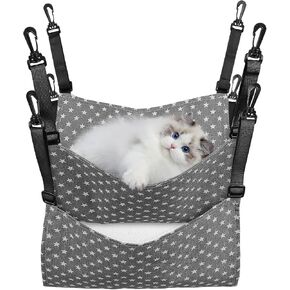Sosoport 2pcs Cat Hammock for Cage Hanging Hammock Abeet Ammock for Cage قابلة للانعكاس معلق السرير الأشرطة والمواد البلاستيكية in Kuwait