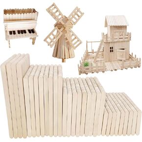 1500 Pcs Wooden Craft Sticks Set, MultiSize, Multi Purpose, Ice Cream Sticks for DIY Projects, Arts and Popsicle Sticks for Crafts in Saudi Arabia