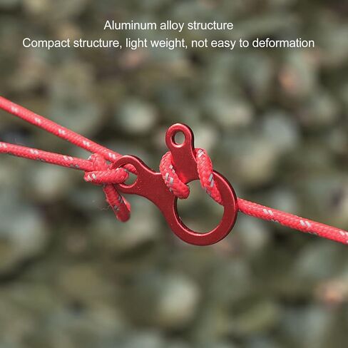 Guyline Tensioner Aluminium Alpoy 20pcs tent cord paracord 3 rope rope rope rope guy line line scond agbers for thet camping backking backpack activity (الذهب) in Kuwait