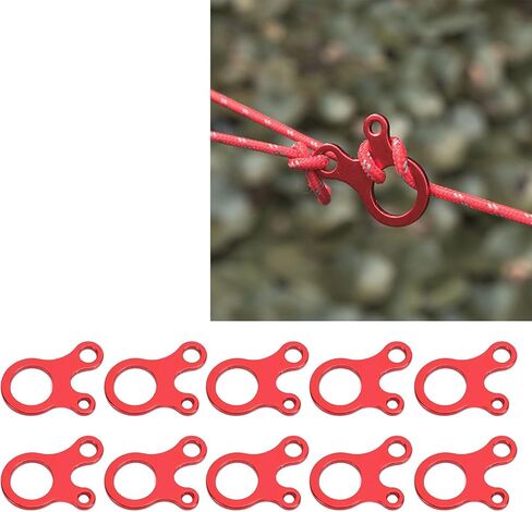Guyline Tensioner Aluminium Alpoy 20pcs tent cord paracord 3 rope rope rope rope guy line line scond agbers for thet camping backking backpack activity (الذهب) in Kuwait