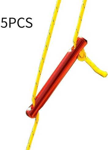 5Pcs Aluminum Alloy Cord Tensioners Guyline Sticks Wind Rope Adjusters Fastener Buckles for Camping Hiking Tarps in Kuwait
