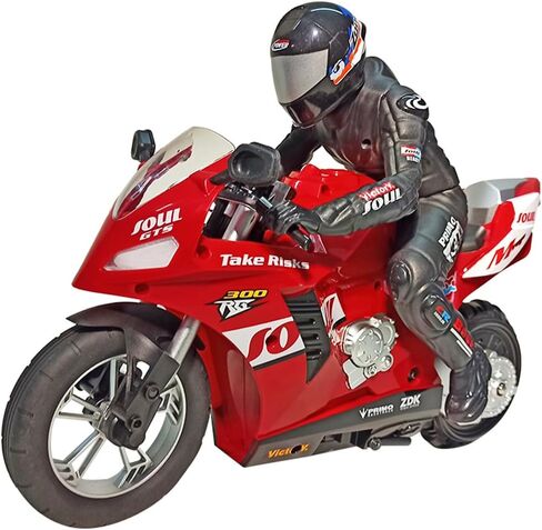 1/6 Scale Self-Balancing RC Motorcycle, Six-Axis Gyroscope,2.4GHz Dual Motor Remote Control Bike, Wheelie Stunt Model (RTR Version/Red) in Kuwait