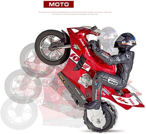 1/6 Scale Self-Balancing RC Motorcycle, Six-Axis Gyroscope,2.4GHz Dual Motor Remote Control Bike, Wheelie Stunt Model (RTR Version/Red) in Kuwait