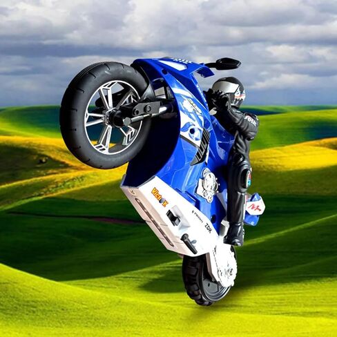 1/6 Scale Self-Balancing RC Motorcycle, Six-Axis Gyroscope,2.4GHz Dual Motor Remote Control Bike, Wheelie Stunt Model (RTR Version/Red) in Kuwait