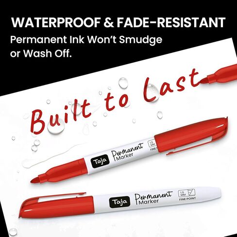 علامات دائمة نصيحة جيدة ، 30 حزمة تجفيف سريع الأسود وعلامات دائمة مقاومة للتهوية مجموعة كبيرة للكتابة والرسم على الخشب والبلاستيك والمعادن والزجاج والحجر ، مثالية للوازم المدرسي المكتبي in Kuwait