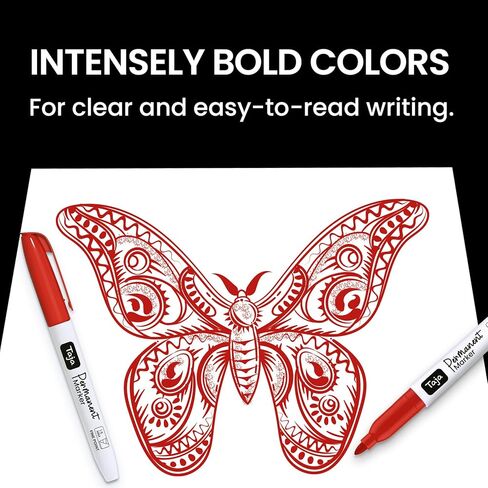 علامات دائمة نصيحة جيدة ، 30 حزمة تجفيف سريع الأسود وعلامات دائمة مقاومة للتهوية مجموعة كبيرة للكتابة والرسم على الخشب والبلاستيك والمعادن والزجاج والحجر ، مثالية للوازم المدرسي المكتبي in Kuwait