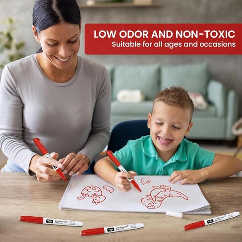 علامات دائمة نصيحة جيدة ، 30 حزمة تجفيف سريع الأسود وعلامات دائمة مقاومة للتهوية مجموعة كبيرة للكتابة والرسم على الخشب والبلاستيك والمعادن والزجاج والحجر ، مثالية للوازم المدرسي المكتبي in Kuwait